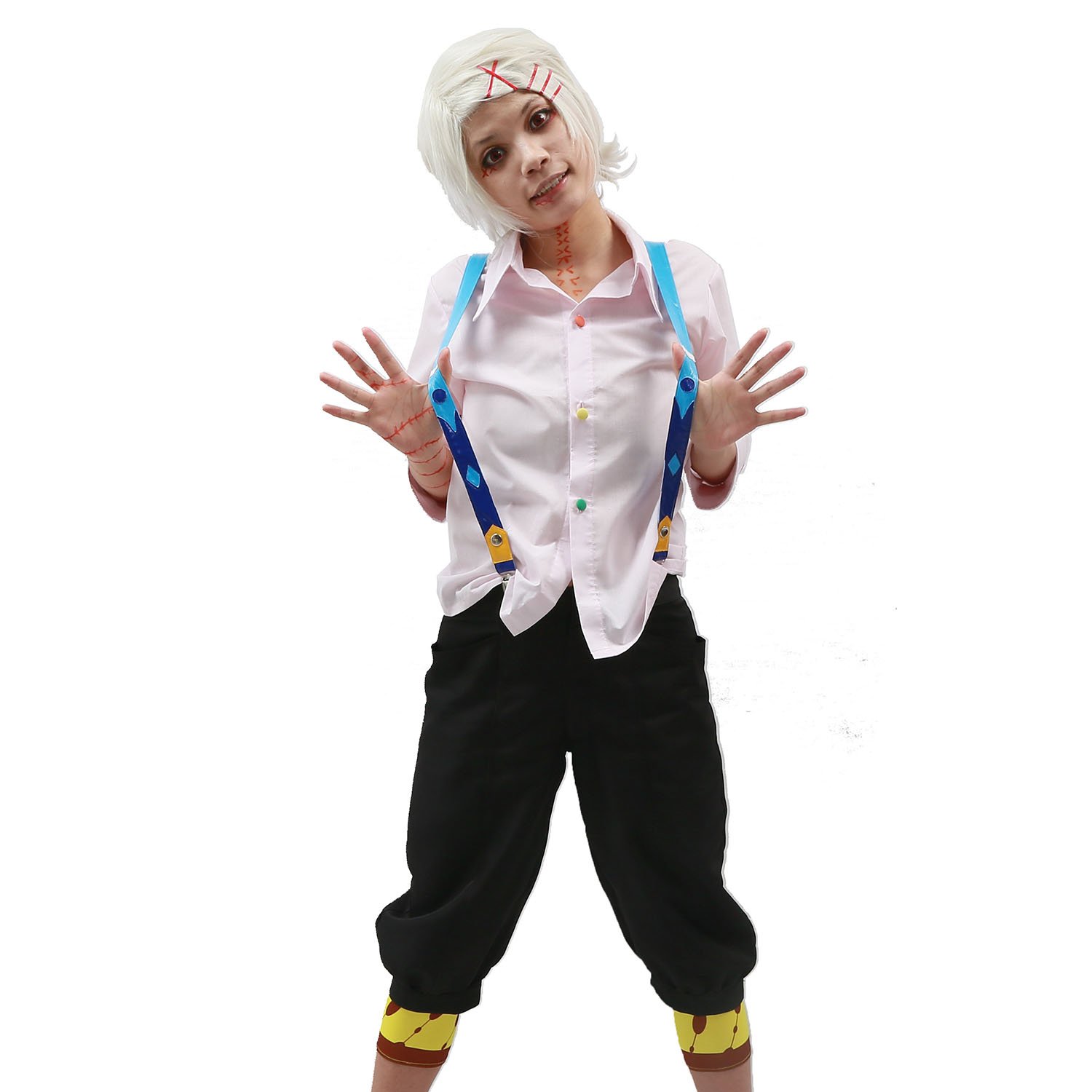 Xcoser Halloween Unisex Suzuya Cosplay Costume - Stylish Shirt with Suspenders Suit for Anime Conventions & Cosplay Events | Perfect for Halloween, Cosplay Parties & Themed Gatherings