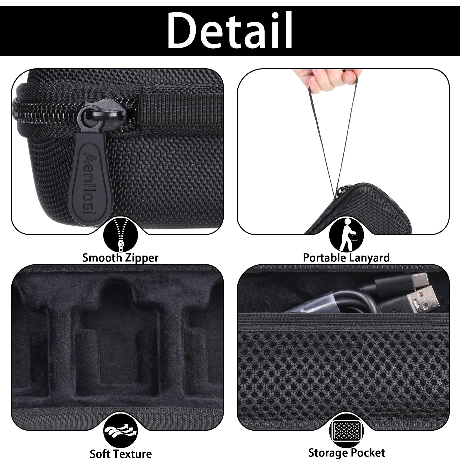 Aenllosi Hard Carrying Case for Rode Wireless ME & Wireless GO II Microphone - Durable Protective Storage Box for Rode Wireless ME Clip & Wireless GO II Dual Channel Digital Wireless Mic System (Black) - Perfect for Travel, Studio & Field Recording