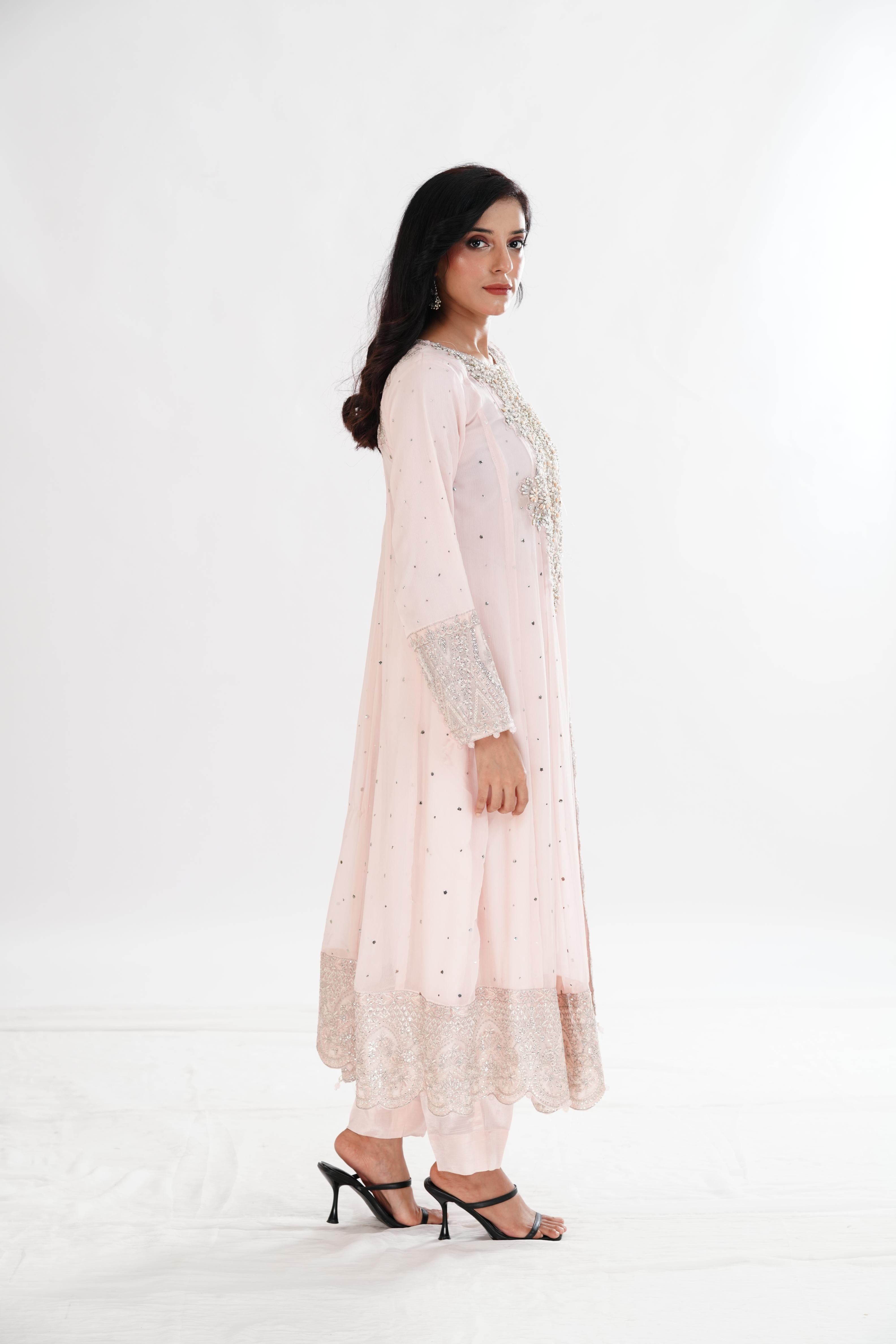 Handcrafted Alizeh Reena Stitched Eid Outfit - Elegant Traditional Pakistani Dress for Women | Perfect for Eid Celebrations, Weddings & Special Occasions