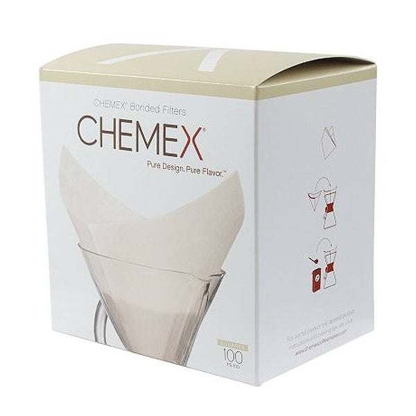 Chemex 6 Cup Square Coffee Filters, 100 Count - Oxygen Bleached, Natural Brown Paper - Perfect for Pour Over Coffee Brewing at Home or Office
