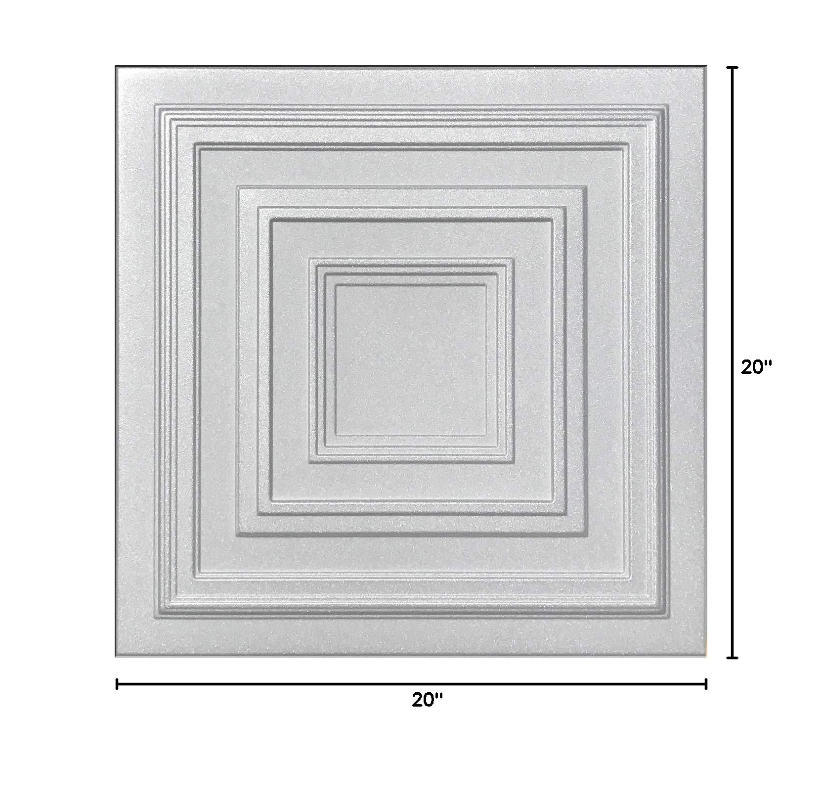 Antyx White Foam Ceiling Tiles - 100-Piece Box - Decorative Acoustic Ceiling Panels for Easy DIY Installation - Perfect for Home Office, Basement & Commercial Spaces