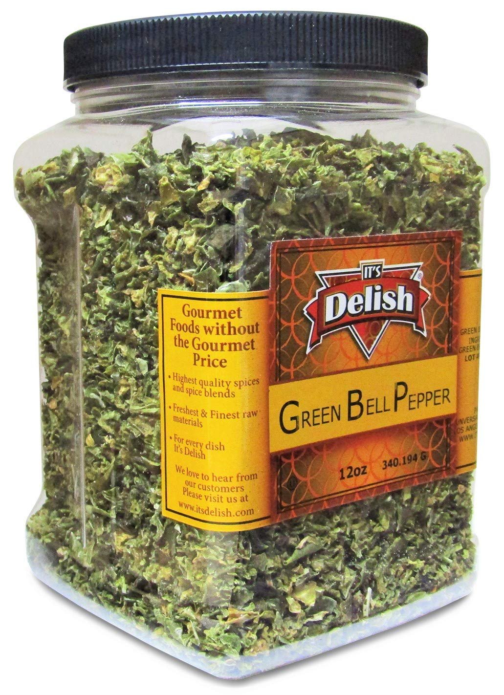 Organic Dehydrated Green Bell Pepper | 12 Oz Bulk Size | Perfect for Camping, Emergency Food Storage & Homemade Spice Blends