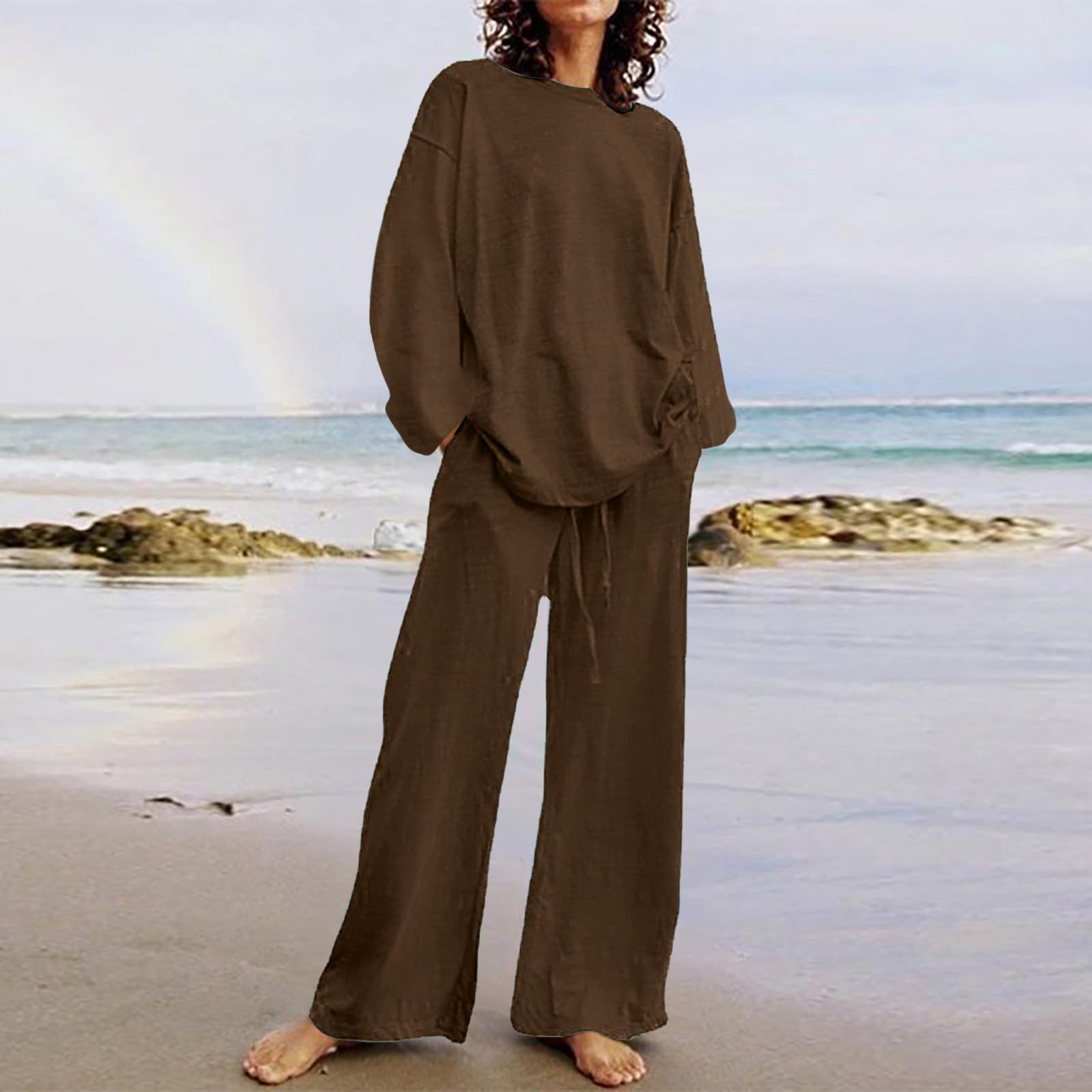 Women's Crochet 2-Piece Outfit Set - Short Sleeve Summer Vacation & Lounge Wear - Perfect for Beach, Travel, and Casual Comfort