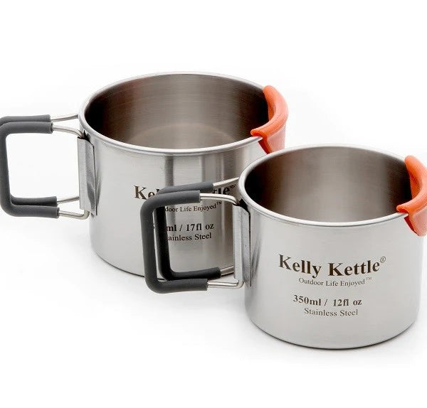 KELLY KETTLE Camping Cup Set - Stainless Steel Outdoor Tea/Coffee Mug with Lid - Perfect for Hiking, Backpacking & Camping Trips
