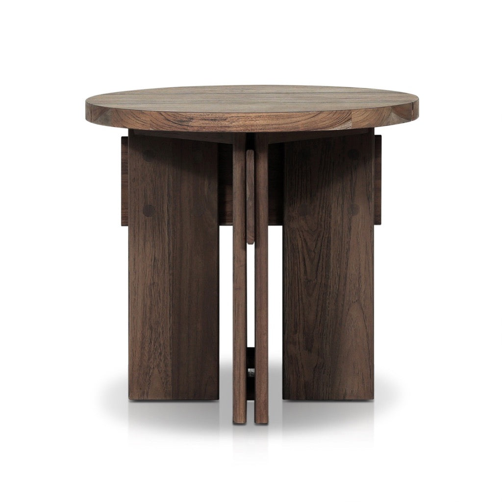 FSC Certified Stained Toasted Brown Railay Outdoor End Table - Perfect for Patio, Deck, and Garden Furniture Decor