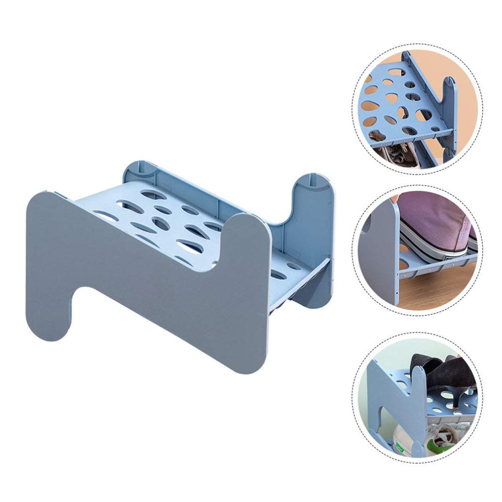 Cabilock Stackable Shoe Rack Organizer - 1pc Plastic Shoe Shelf for Dorm, Closet & Entryway - Space Saving Shoe Storage Solution for Sneakers, Heels & Boots - Perfect for Small Spaces & Home Organization