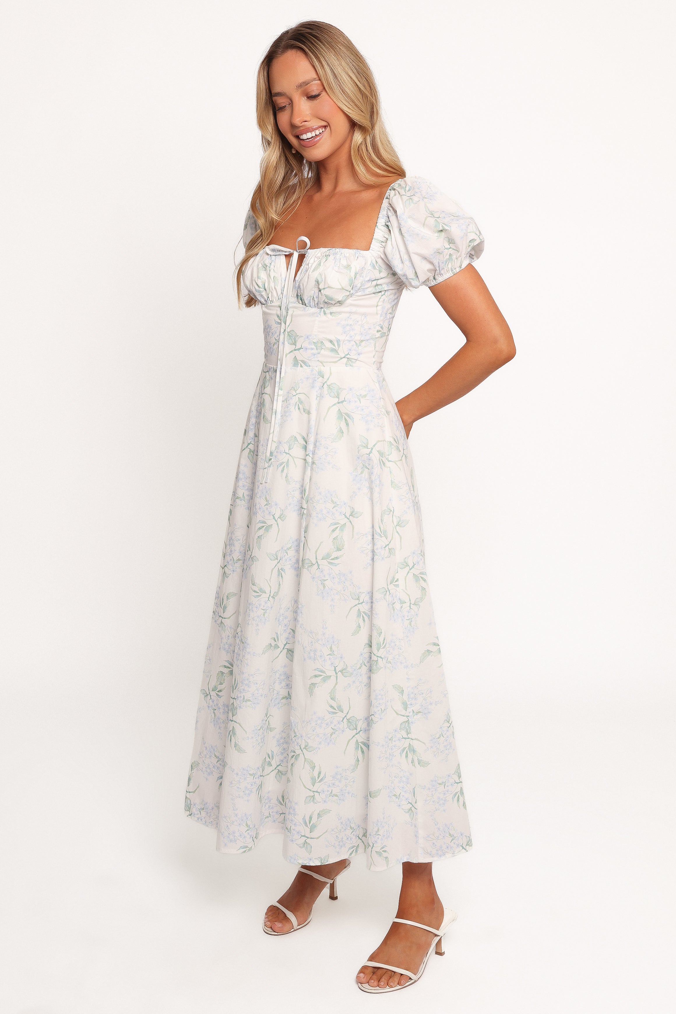 Beati Midi Dress in Blue - Elegant Flowy Casual Summer Dress for Women | Perfect for Beach, Brunch & Date Nights