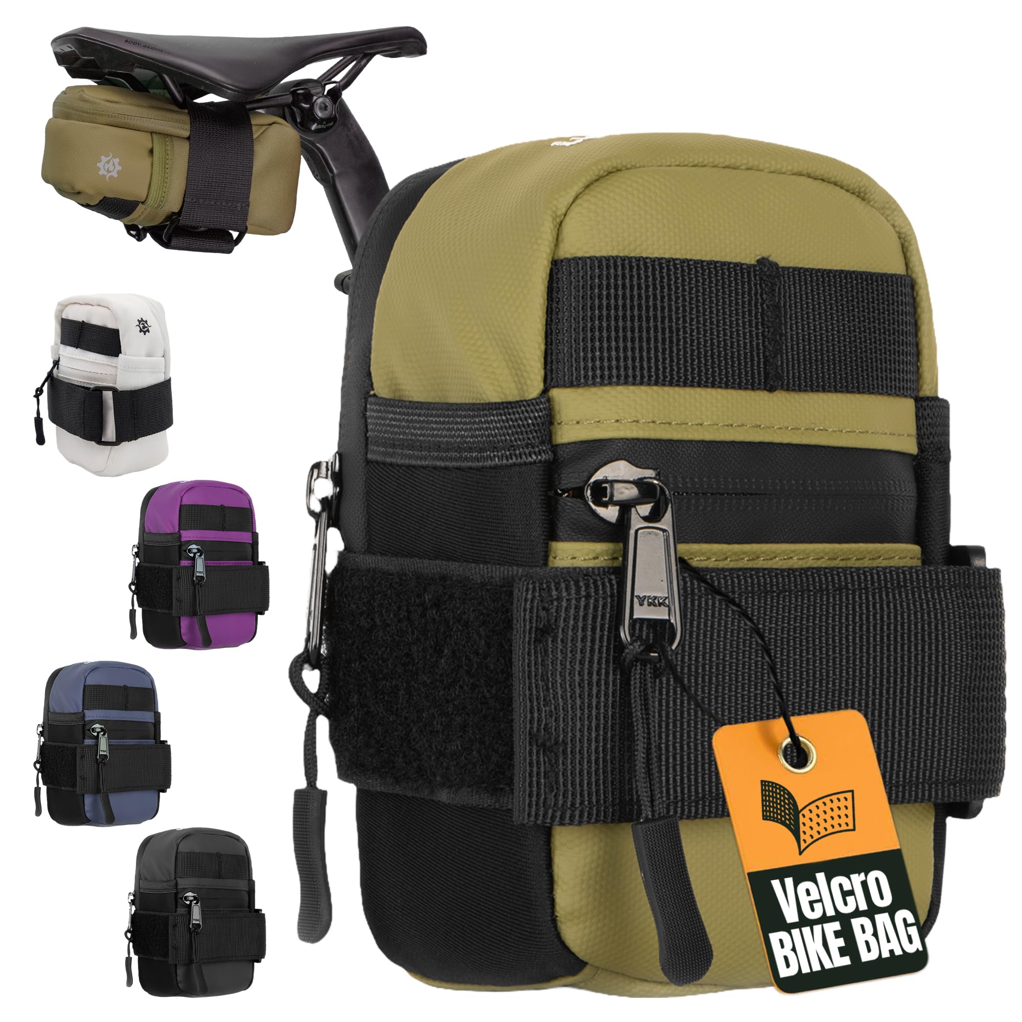 Lumiere & Co. Waterproof Bike Saddle Bag - Compact Under Seat Bicycle Storage for Road & Mountain Bikes - Perfect for Cycling, Commuting & Outdoor Adventures