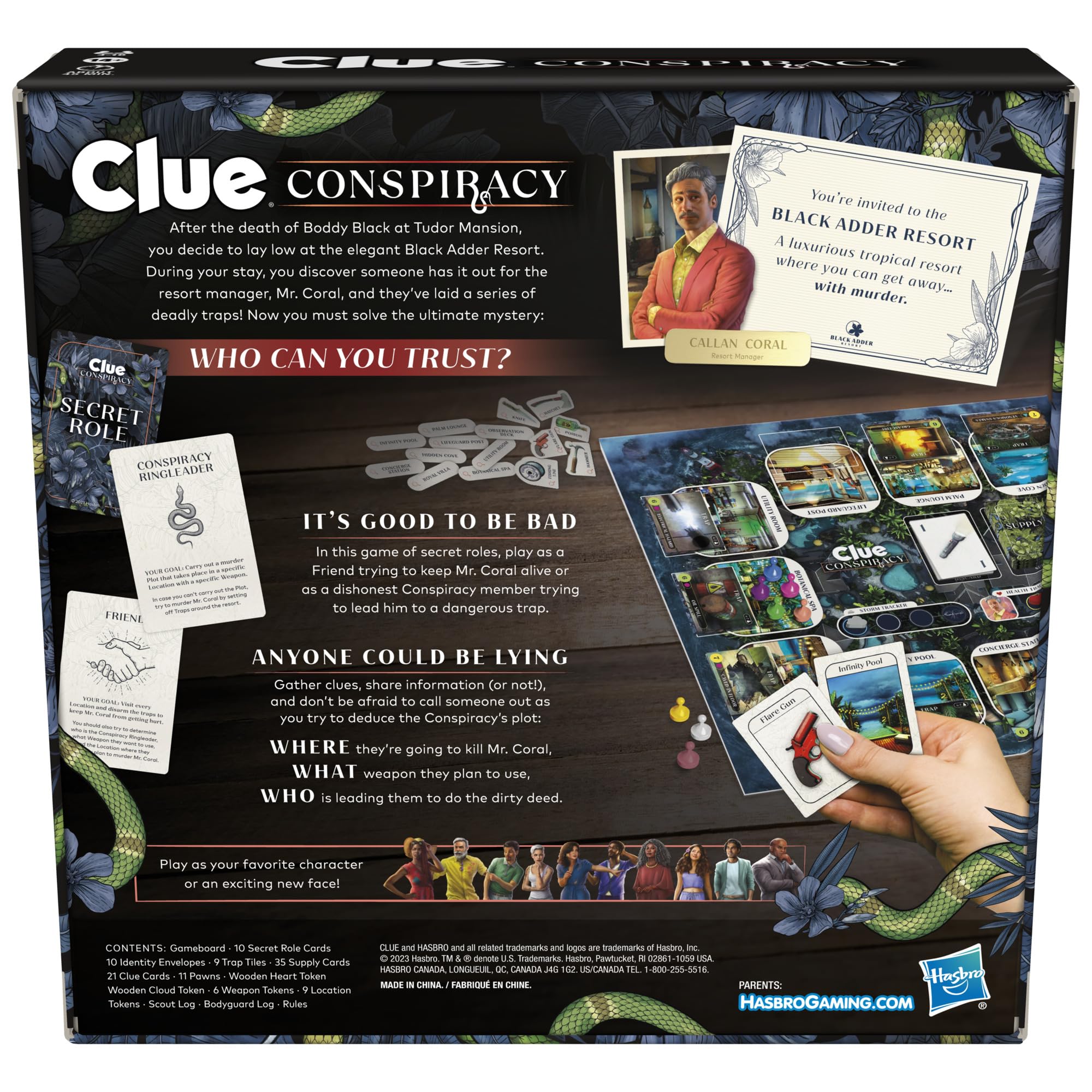 Clue Conspiracy Board Game for Adults & Teens - Mystery Strategy Game with Secret Roles, Ages 14+, 4-10 Players, 45 Min Playtime - Perfect for Game Nights & Family Gatherings