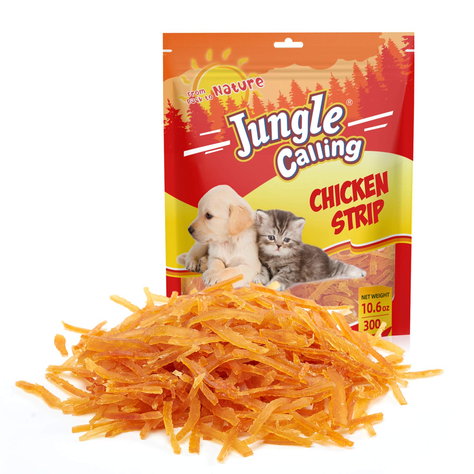 Jungle Calling Soft Training Treats for Small Dogs & Cats - Mini Chicken Strips Puppy Snacks, Grain Free, Easy to Digest - Perfect for Obedience Training & Reward-Based Learning at Home or Outdoors