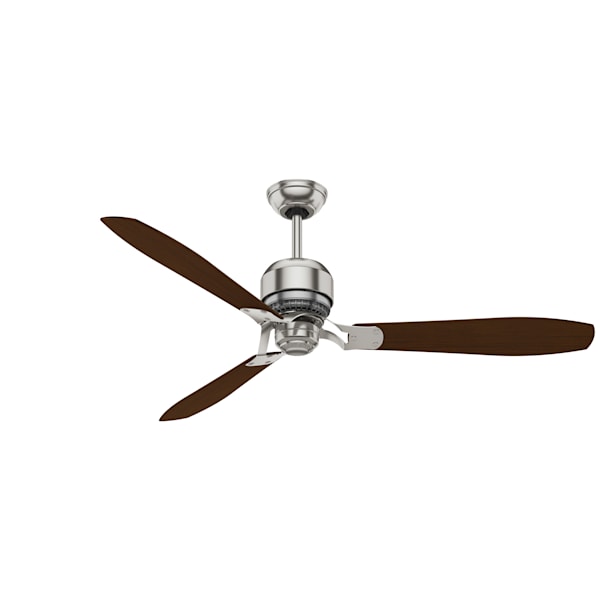 Casablanca Tribeca 60 Inch Ceiling Fan with Light - Brushed Nickel/Walnut Finish - Energy Efficient & Quiet - Perfect for Living Room, Bedroom, or Office