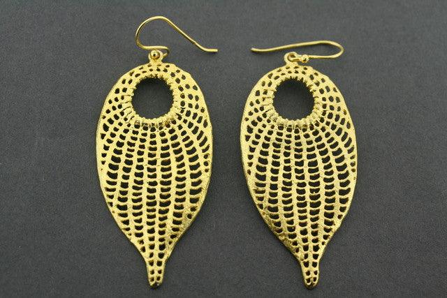 Gold Plated Peacock Feather Earrings for Women - Elegant Boho Jewelry for Parties, Weddings & Special Occasions