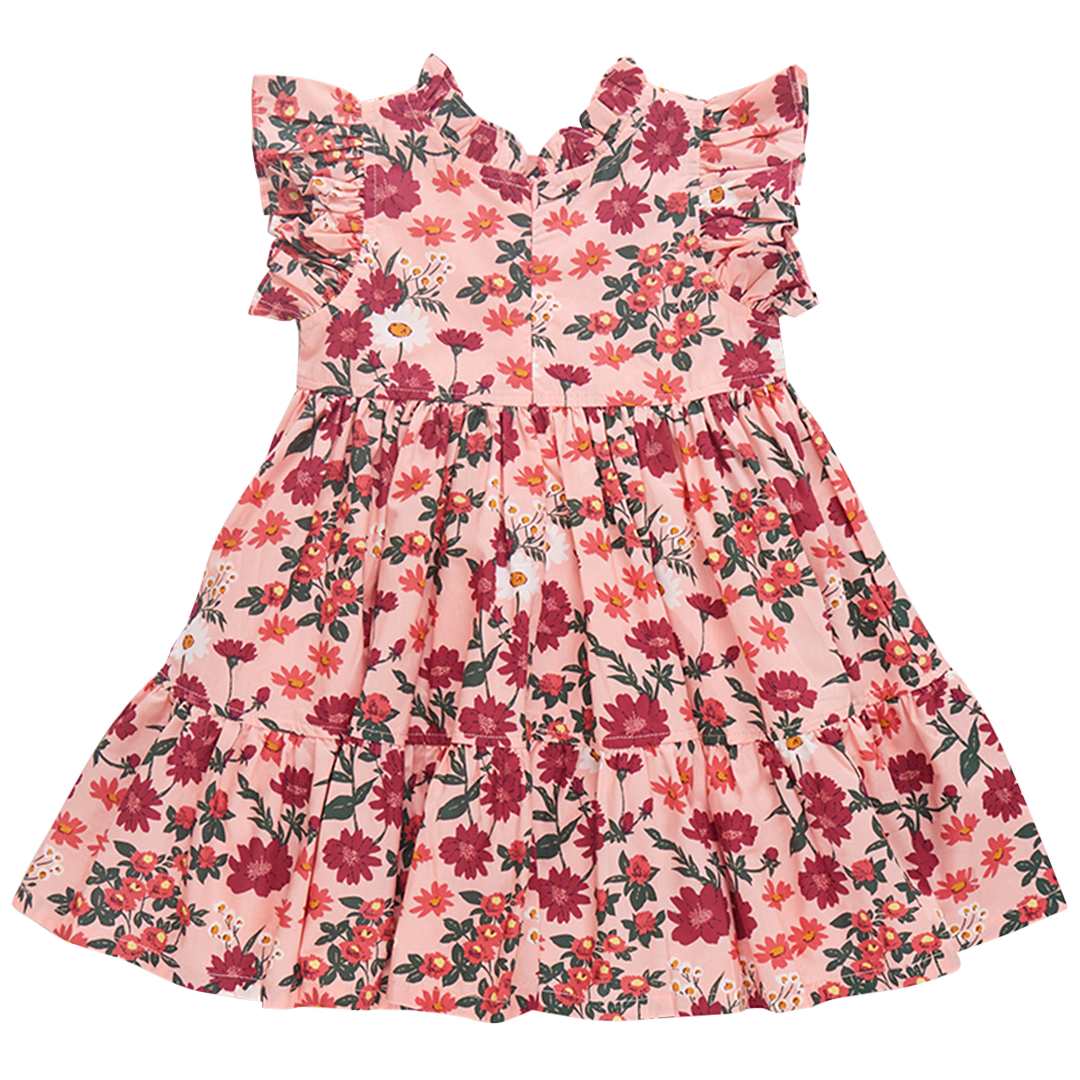 Jennifer Floral Dress for Women - Pink Daisy Print Summer Dress | Perfect for Beach Vacations, Garden Parties & Casual Outings