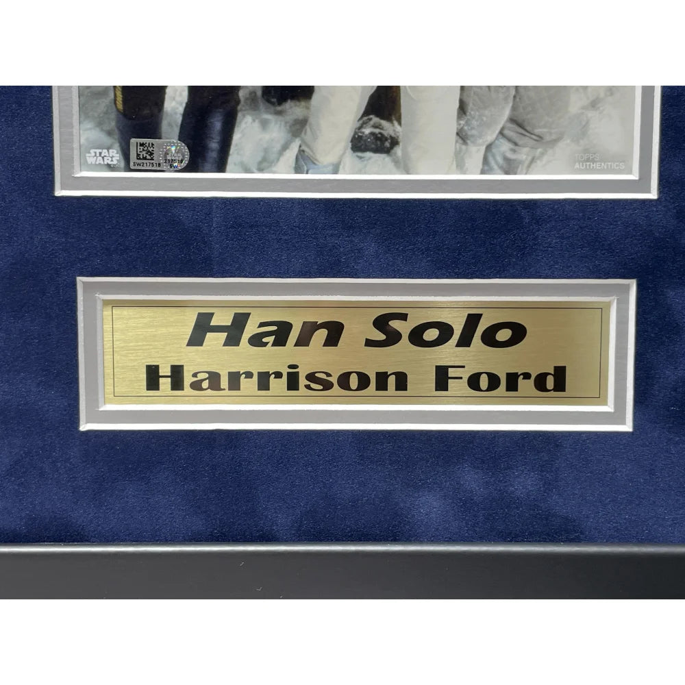 Harrison Ford Autographed Han Solo Star Wars 8x10 Photo Framed with Topps COA - Perfect for Collectors, Fans & Home Theater Decor