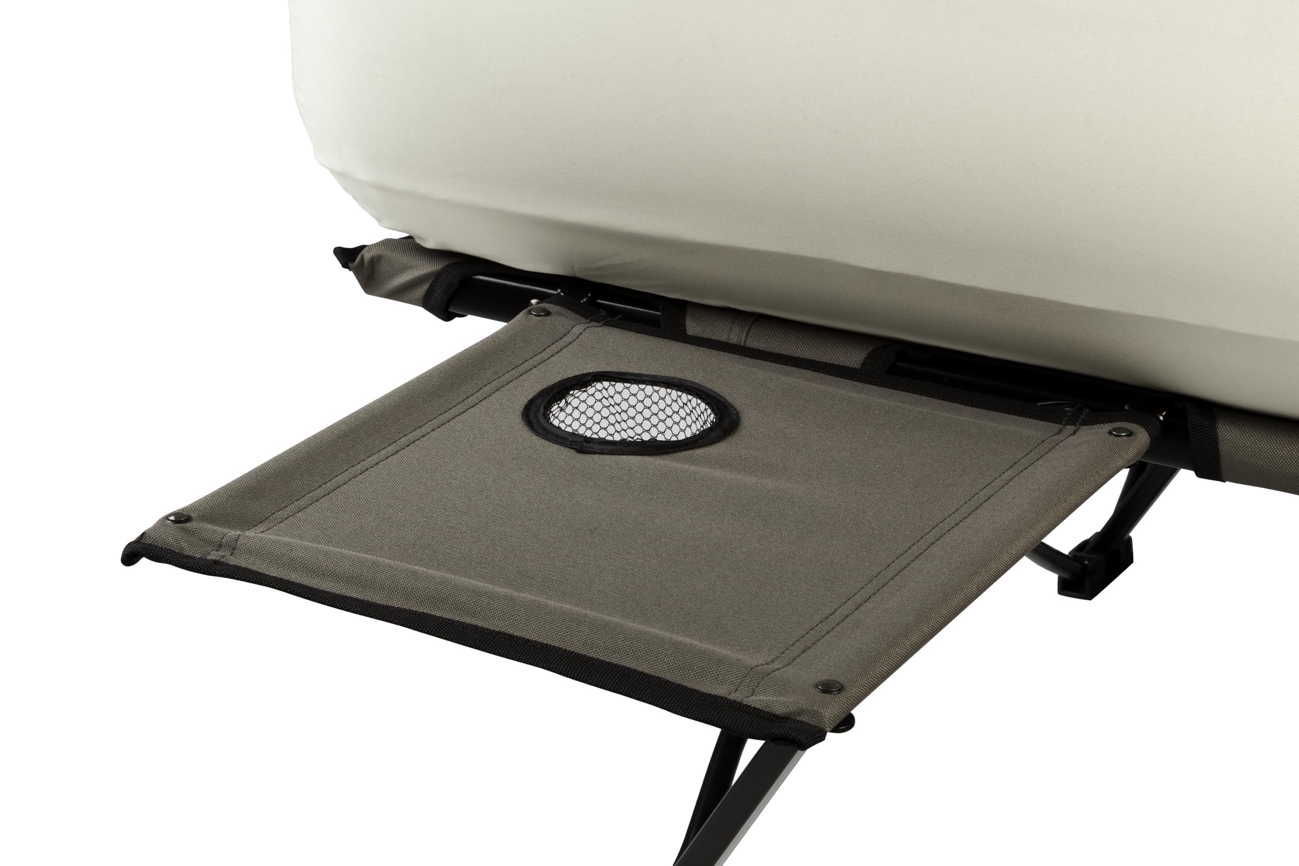 Coleman Queen-Size Airbed Cot with Steel Frame & Side Table - Portable Folding Air Mattress for Camping, Guest Bed & Home Use - Includes Battery Pump (Ideal for Outdoor Adventures & Spare Bed Solutions)