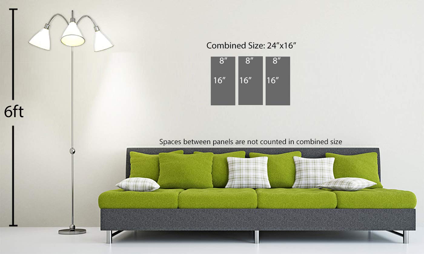 24x16 Inch Green Cocktail Ice Vapor Canvas Print - 3 Panel Split Triptych Wall Art for Home & Office Decor | Modern Abstract Painting for Living Room, Bedroom & Bar Design