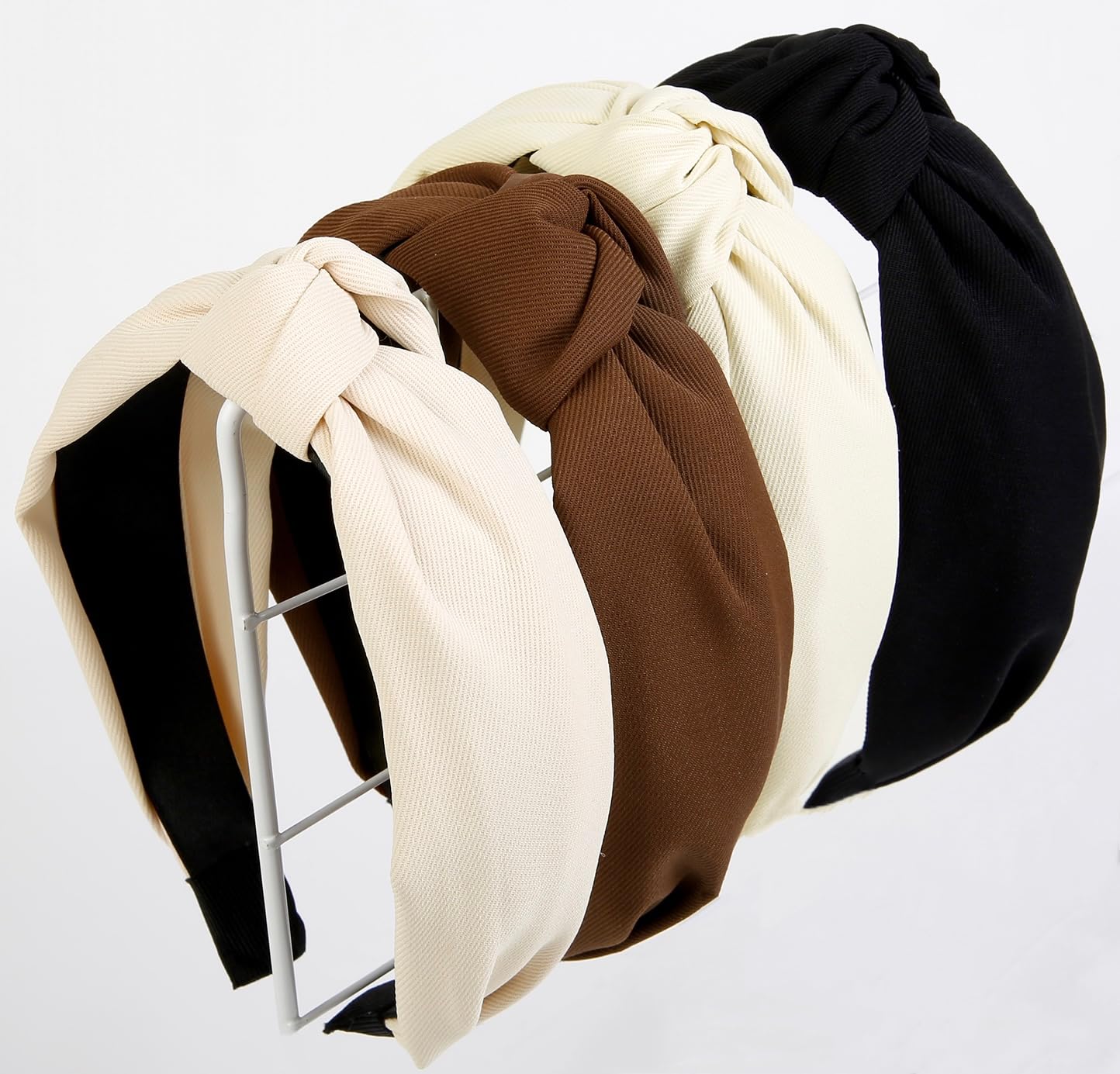 Trendy Non-Slip Knotted Headbands for Women - Wide Thick Knot Hair Bands, Fashion Top Knot Headwear for Girls & Women - Perfect for Workouts, Yoga, Running and Casual Styling