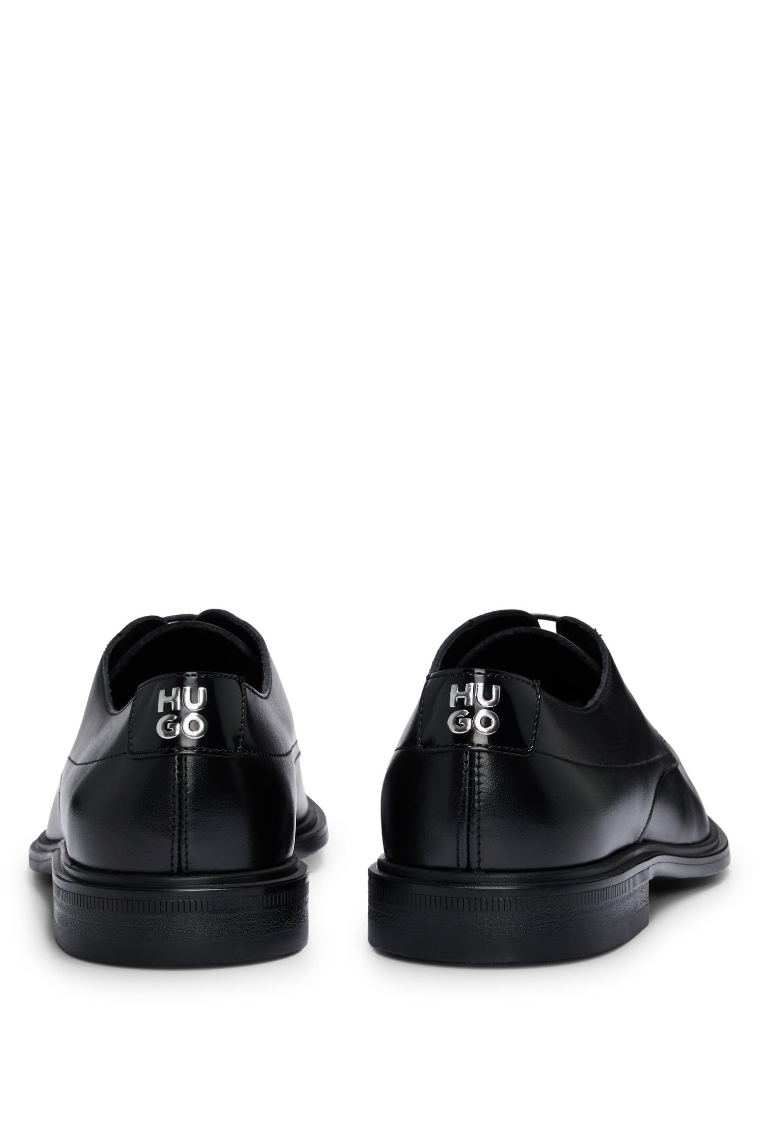 HUGO Men's Kerr Derby Shoes - Genuine Nappa Leather with Embossed Logo - Classic Formal & Casual Dress Shoes for Business, Office & Special Occasions
