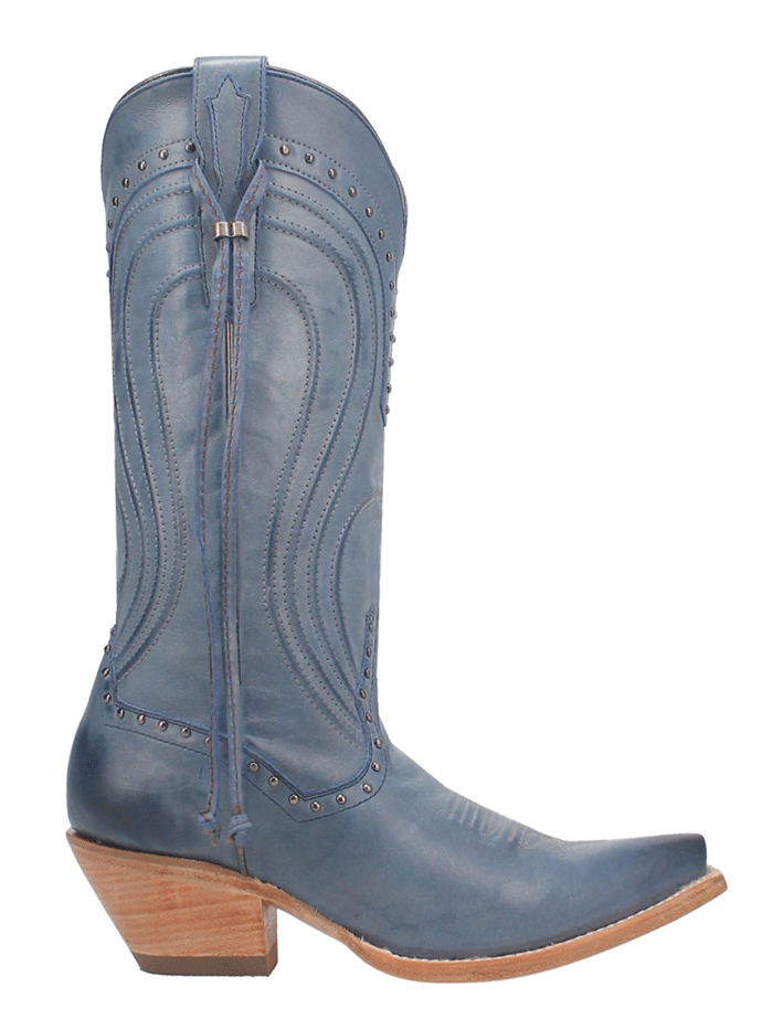 Dan Post DP4277 Women's Donnah Leather Boots in Blue - Stylish & Comfortable Cowboy Boots for Western Fashion, Riding & Outdoor Activities