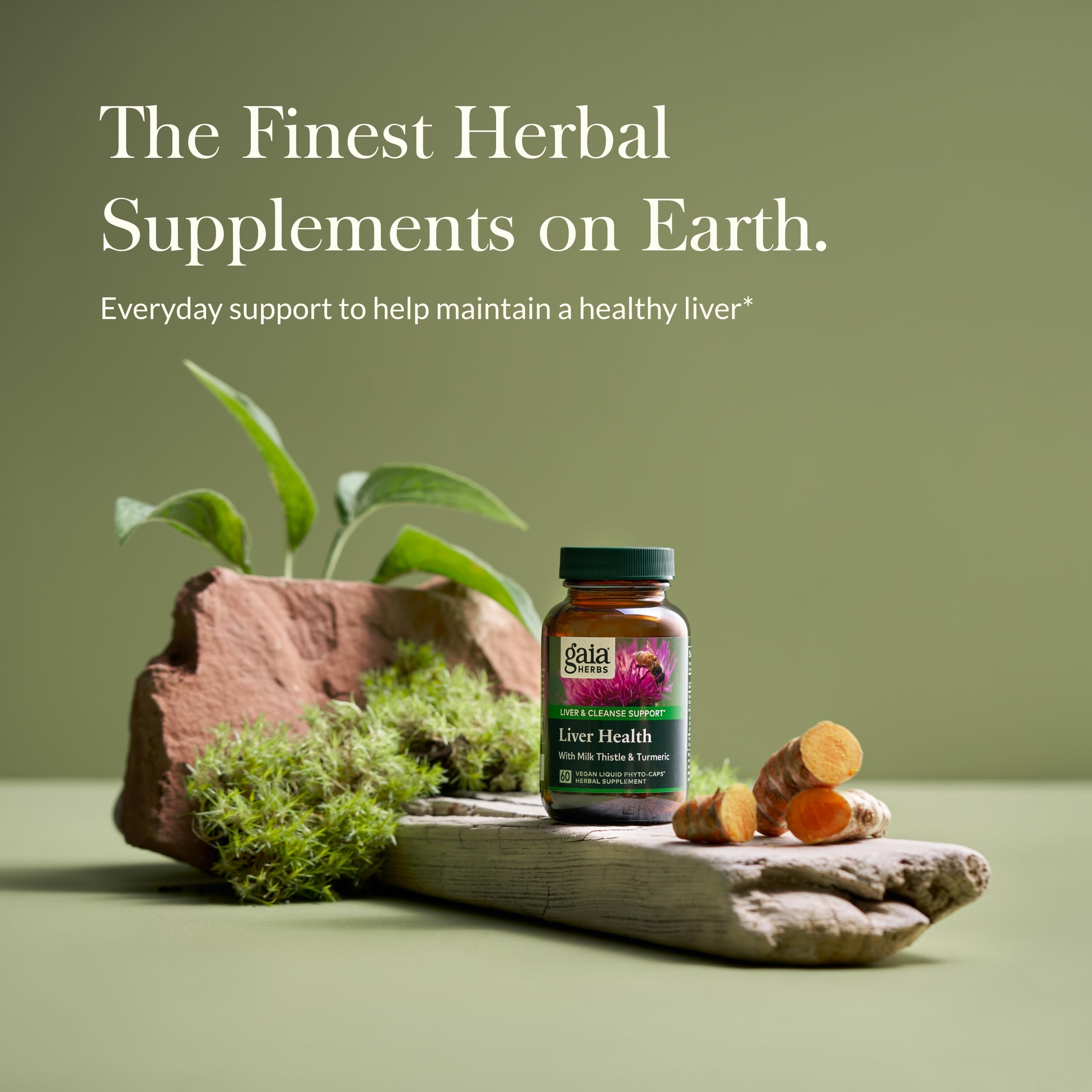Gaia Herbs Liver Health Supplement - Vegan Liquid Phyto-Capsules with Milk Thistle, Turmeric Root, Schisandra & Licorice Root for Liver Detox & Cleansing Support - 60 Caps (30-Day Supply) - Ideal for Daily Liver Care & Detox Routine