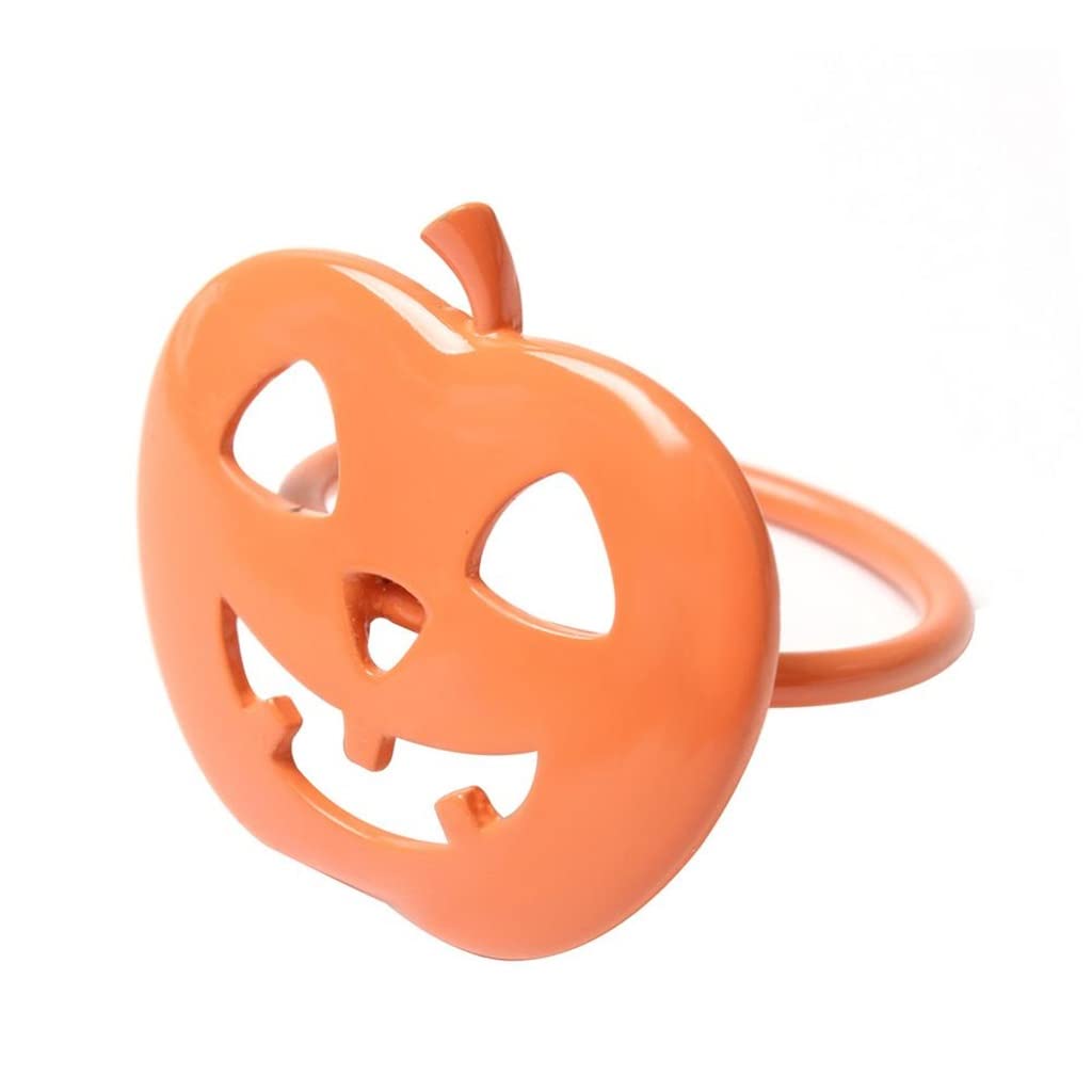 6-Piece Halloween Napkin Rings Set - Pumpkin Design Fall Table Decor for Thanksgiving, Dinner Parties & Home Decorations (Orange) - Perfect for Autumn Centerpieces, Holiday Tablescapes and Seasonal Home Styling