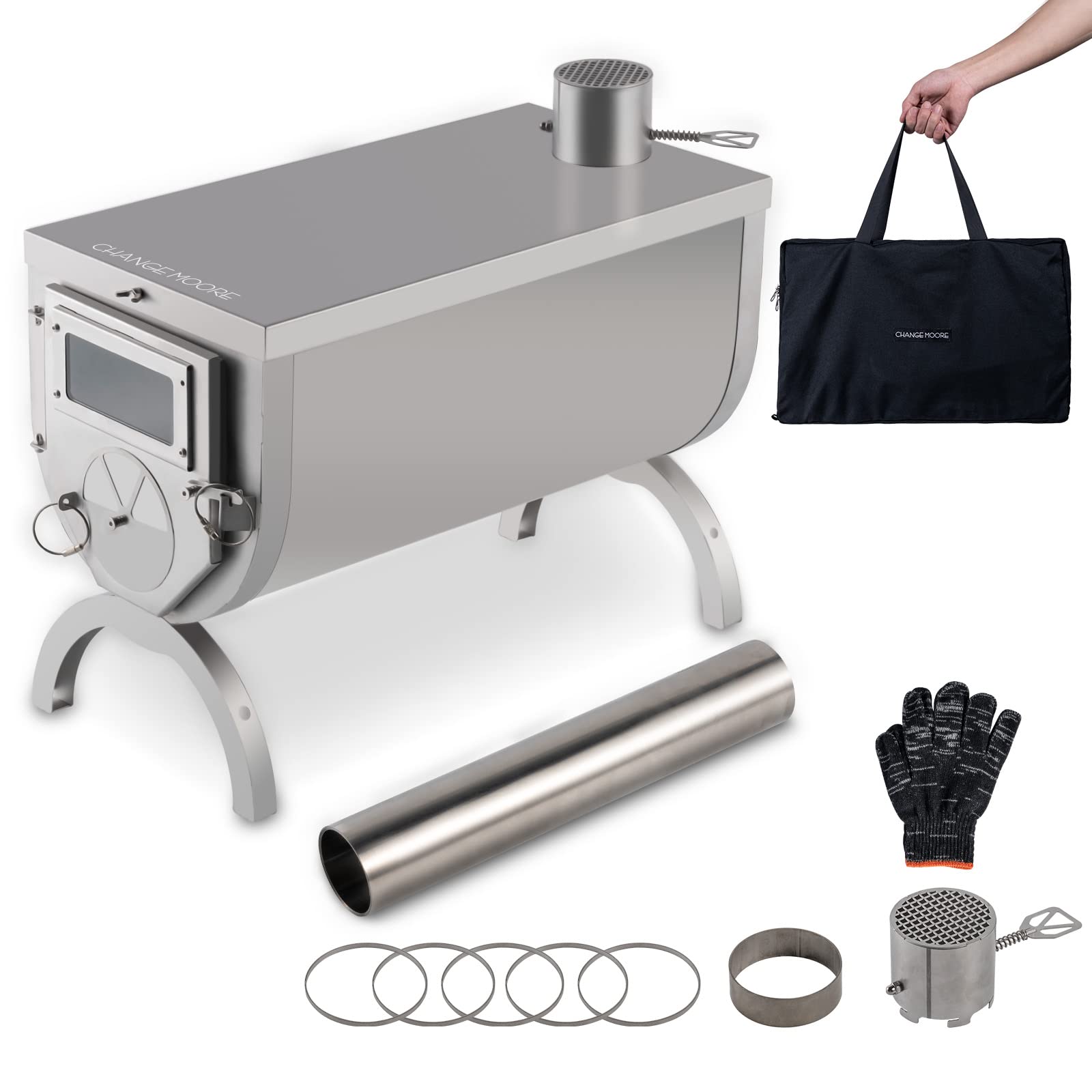 CHANGE MOORE Ultralight Tent Stove - Portable Wood Burning Stove with 98.4