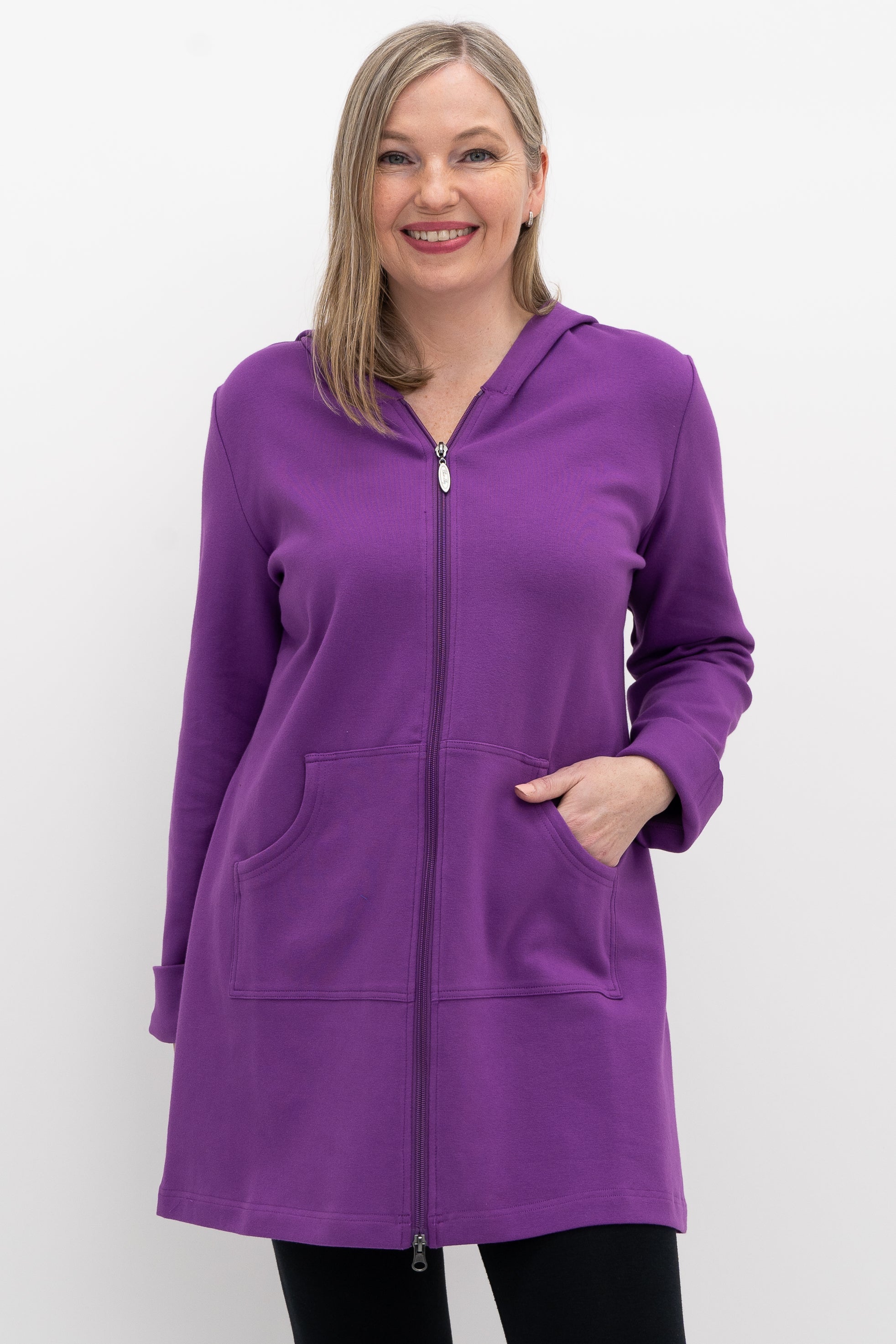 Fuchsia Cotton Cortes Jacket for Women - Lightweight & Comfortable Outerwear for Spring & Fall Fashion