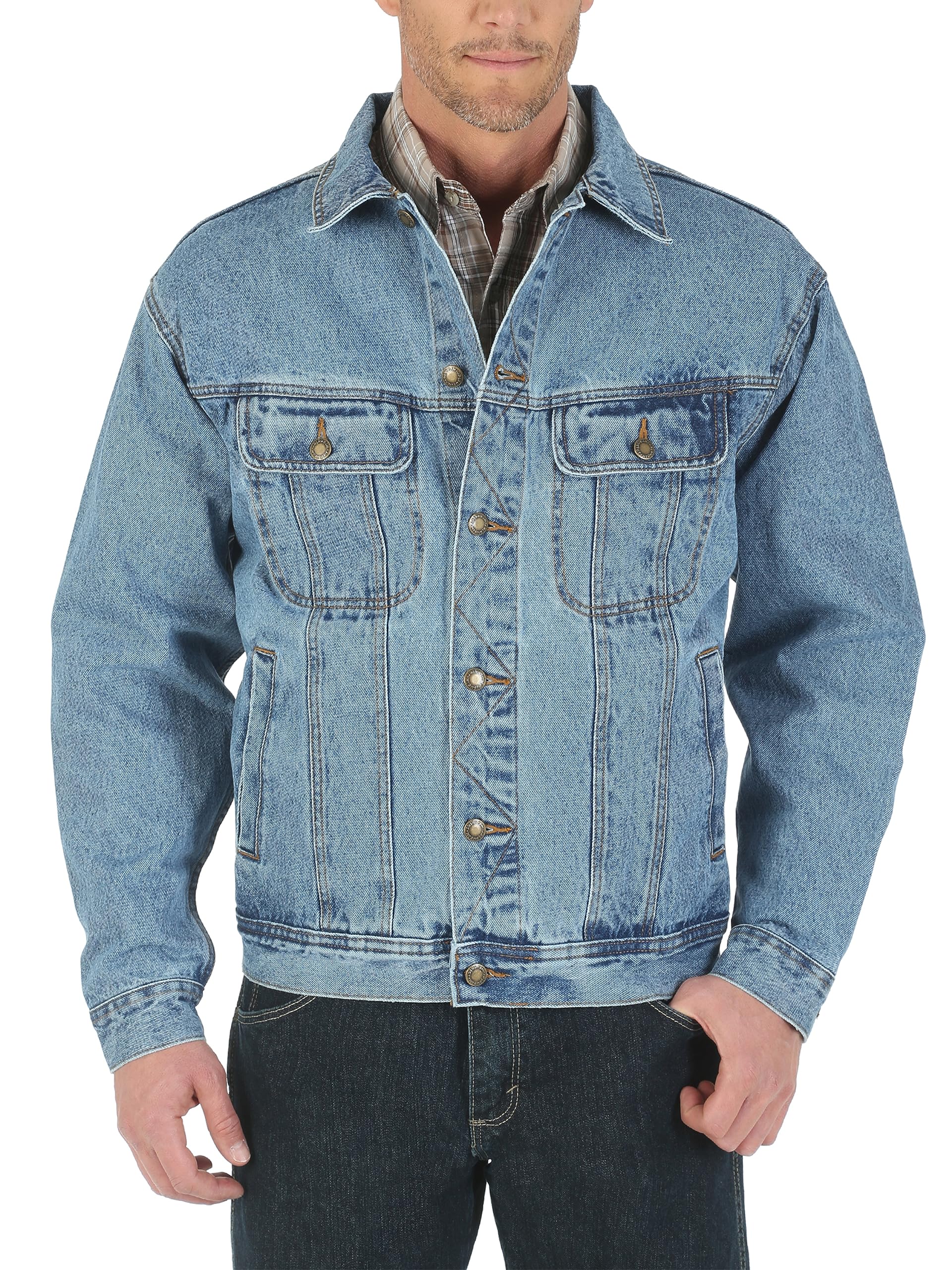 Wrangler Men's Unlined Denim Jacket - Lightweight Casual Denim Jacket for Men, Comfortable & Stylish - Perfect for Outdoor Activities, Travel, and Everyday Wear