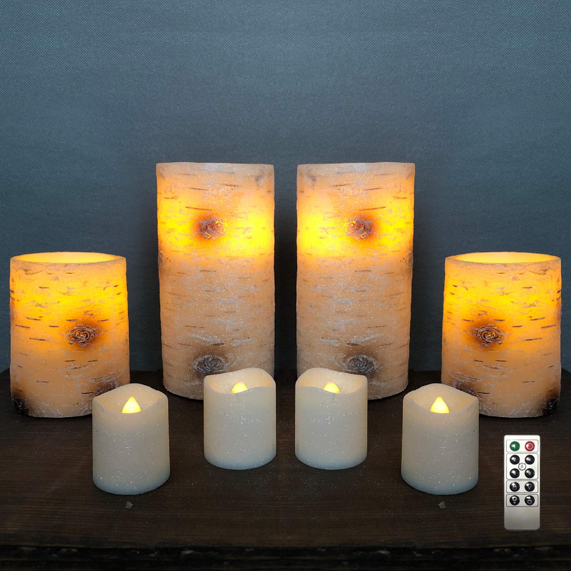 Brite Star 8-Count Birch Scented Pillar Candles - Long-Lasting Decorative Candles for Home, Wedding & Holiday Decor