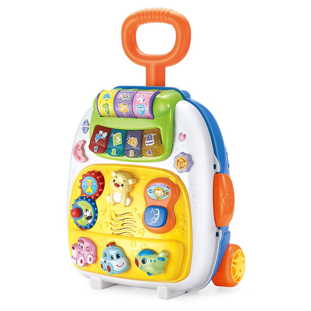 CY CY Kids Toy Luggage - Musical Multi-Function Children's Travel Suitcase with Wheels, Yellow - Perfect for Pretend Play, Travel Gifts & Role-Playing Games