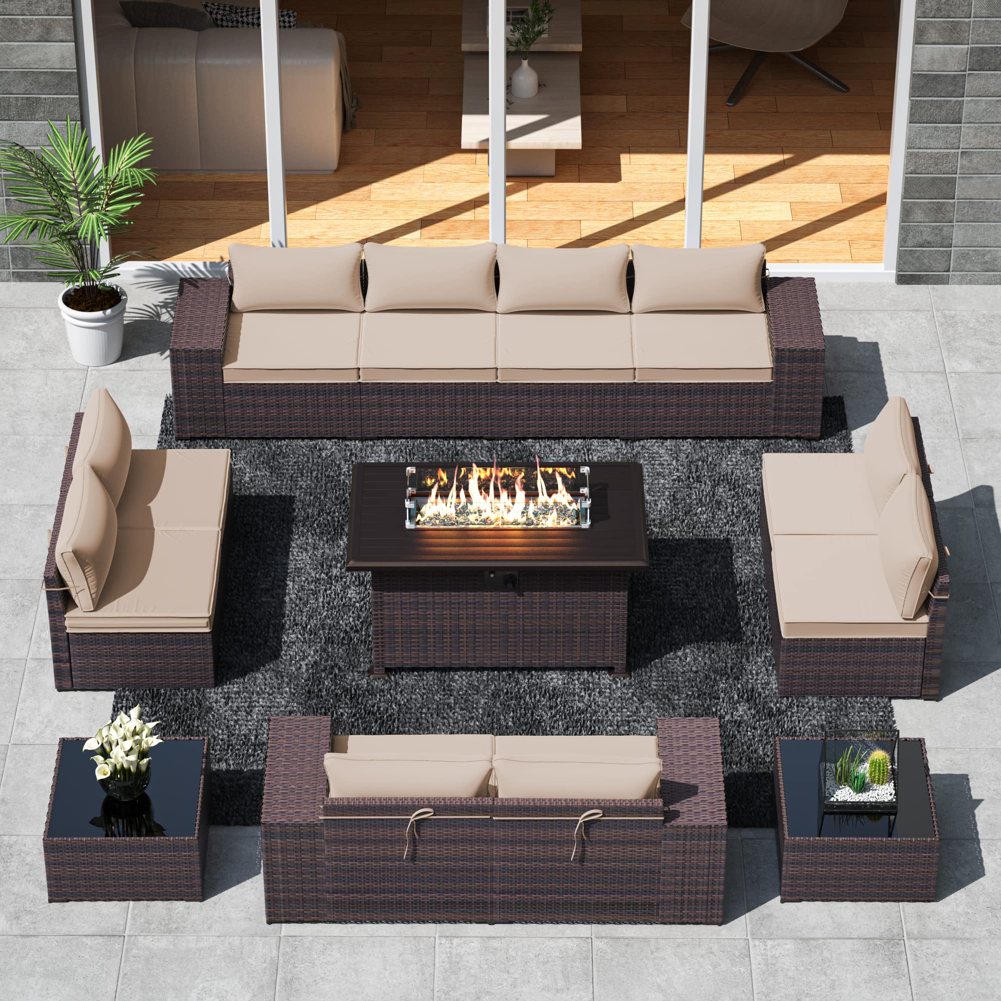 13-Piece Outdoor Patio Furniture Set with 43