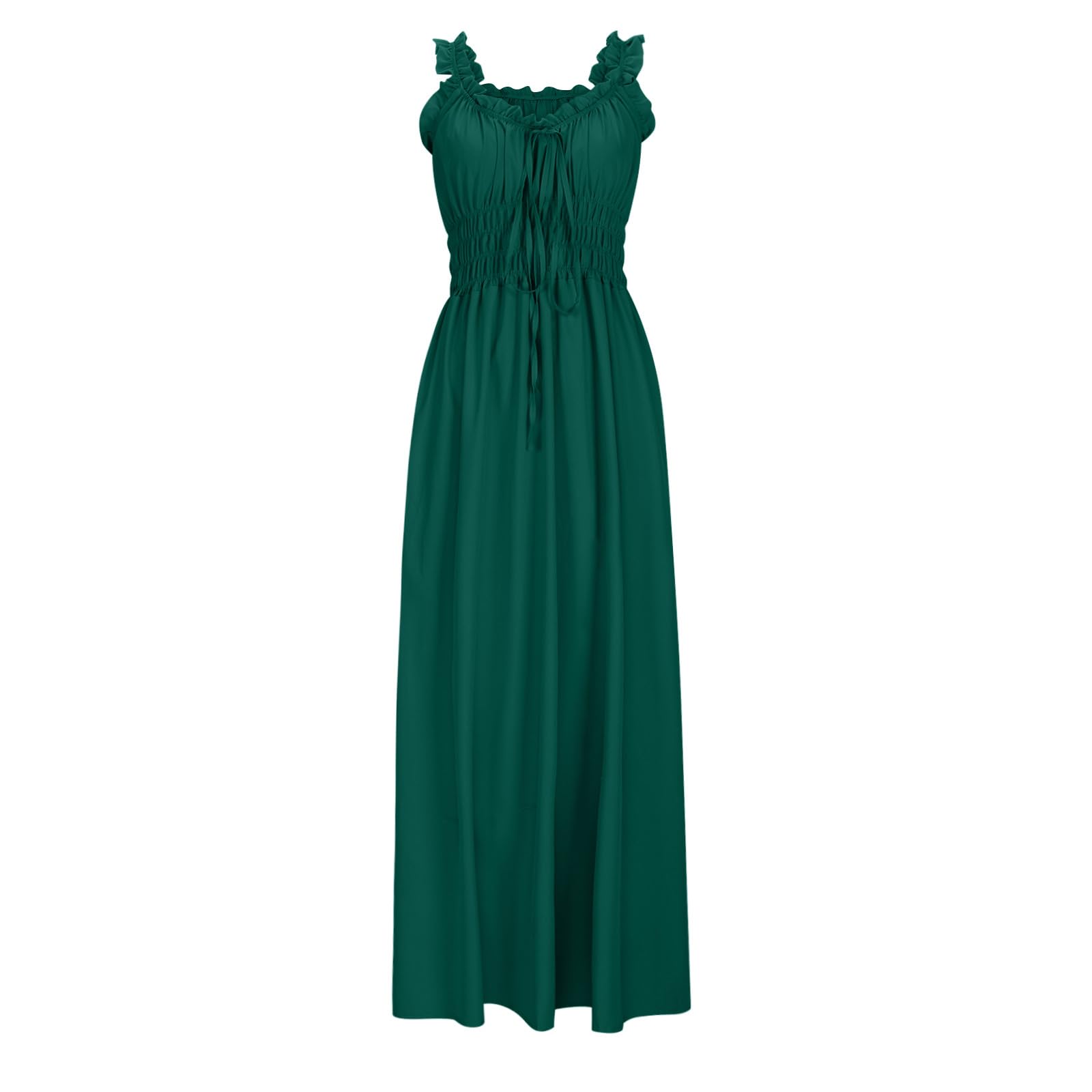2024 Women's Summer Maxi Sundress - Cute Milkmaid Dress with Pockets for Plus Size | Beach, Vacation & Casual Wear