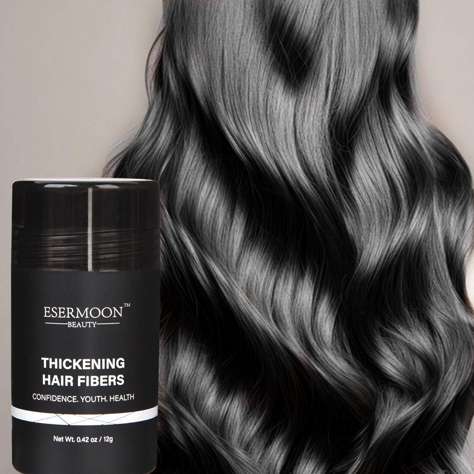 Premium Hair Building Fibers for Thinning Hair - Natural Looking Hair Thickening Powder for Men & Women - Instant Volume & Density Booster - Perfect for Daily Styling, Special Occasions & Confidence Boosting (Black)