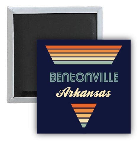 Vintage Bentonville Arkansas 2.5 x 2.5-Inch Refrigerator Magnet - Retro Souvenir & Travel Gift for Collectors - Perfect for Fridge, Office, or Metal Surface Decoration