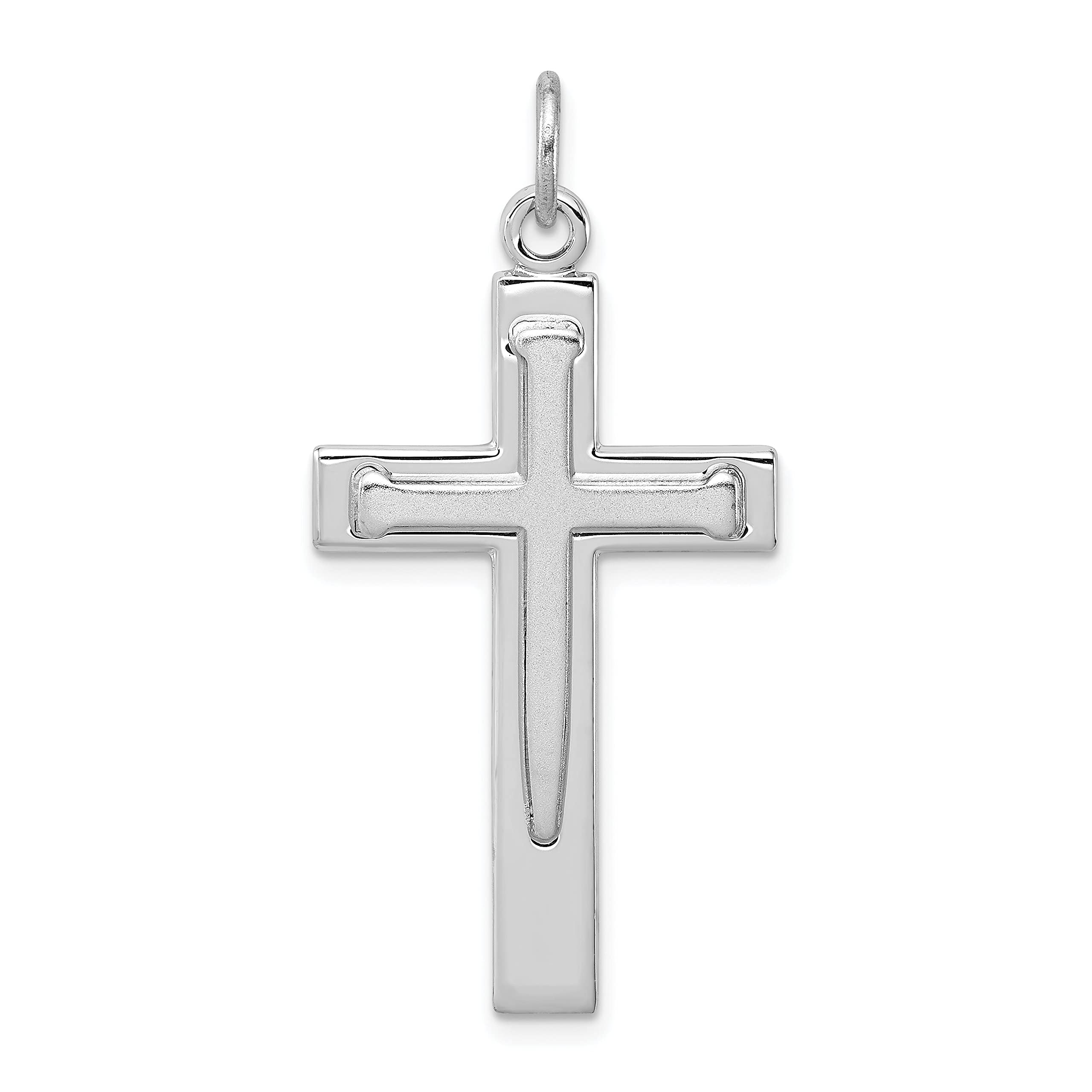 Sterling Silver Cross Charm Pendant Necklace for Women - Elegant Religious Jewelry Gift for Baptism, First Communion & Everyday Wear