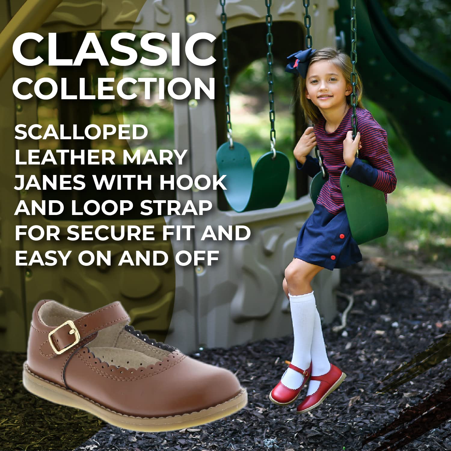 FOOTMATES Baby Girls Allie Mary Jane Flat Shoes for Infant Toddler & Little Kids - Comfortable & Stylish for School, Parties & Everyday Wear