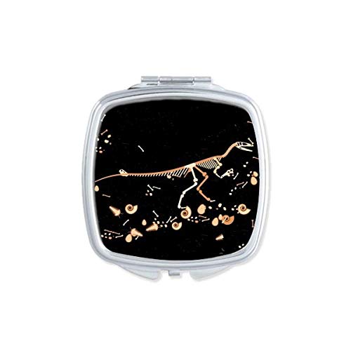 DIYthinker Black Dinosaur Compact Mirror - Portable Double-Sided Pocket Makeup Mirror for Travel, Home, and On-the-Go Touch Ups