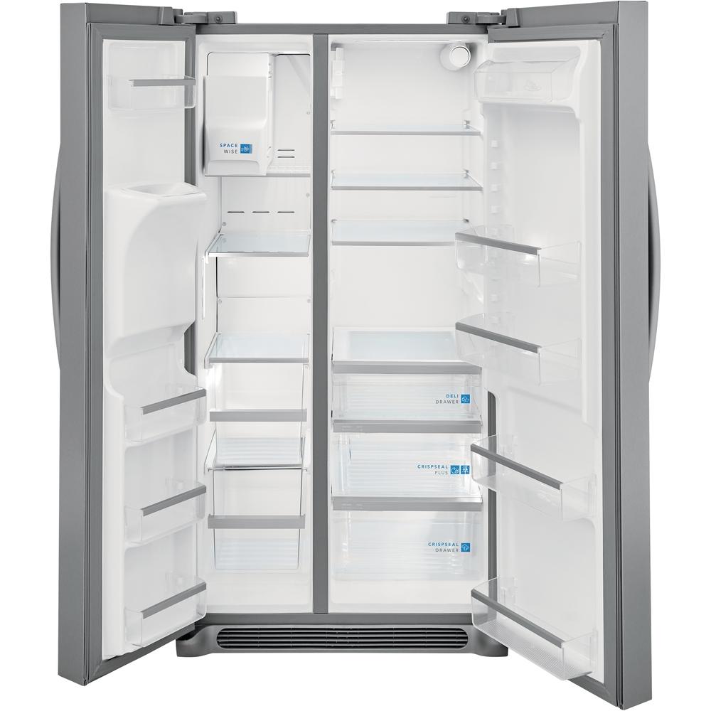 Frigidaire Gallery 36 Inch Side by Side Refrigerator with Removable Shelves, 25.6 cu. ft. Capacity, Water and Ice Dispenser System - GRSS2652AF - Perfect for Modern Kitchens and Large Families
