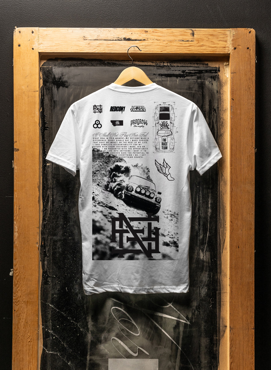 Race Team T-Shirt for Men - Premium White Cotton Tee - Comfortable & Stylish - Perfect for Racing Events, Sports Outfits & Casual Wear