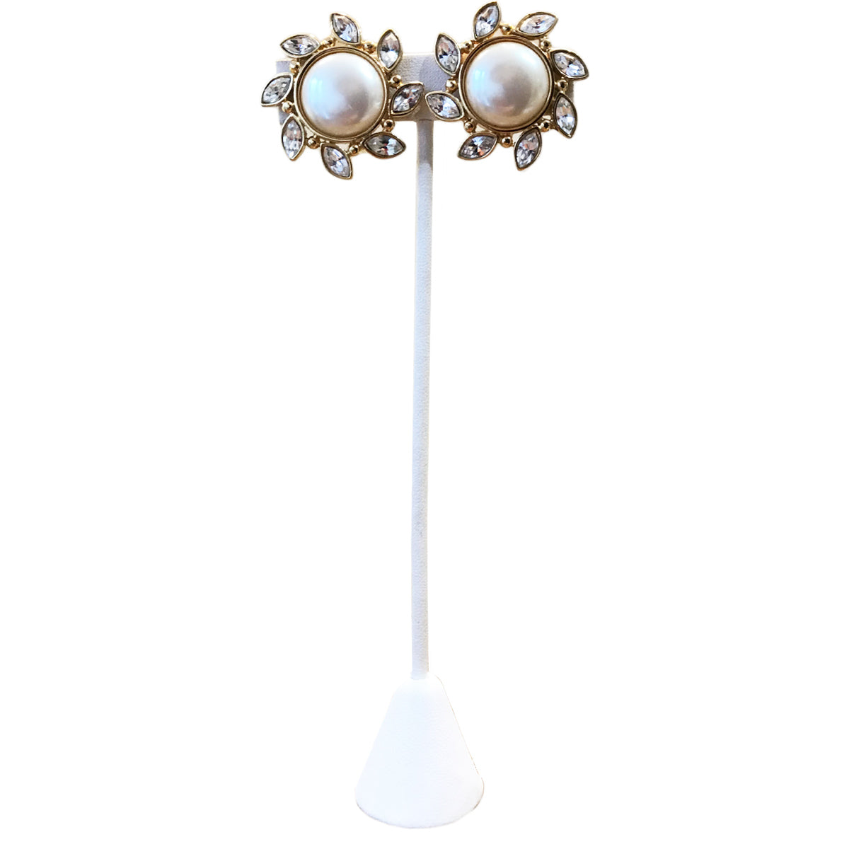 Vintage Faux Pearl & Rhinestone Earrings for Women - Elegant Dangle Drop Earrings for Party, Wedding & Evening Wear