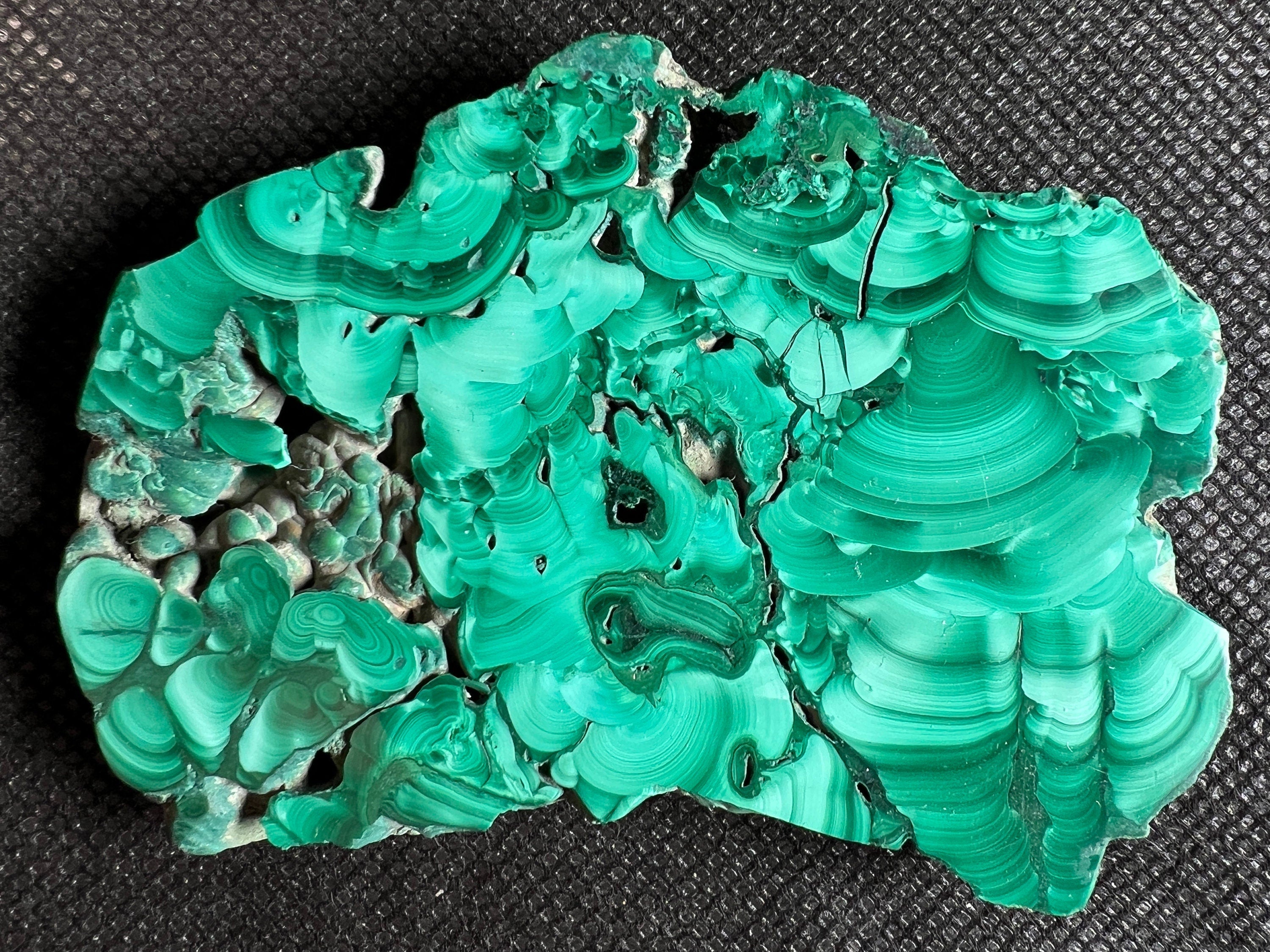 Premium Green Malachite Crystal Slab - Natural Stone for Jewelry Making, Unique Handcrafted Gift, Elegant Home Decor (50402) | Perfect for DIY Crafts, Meditation Spaces & Luxury Interior Design