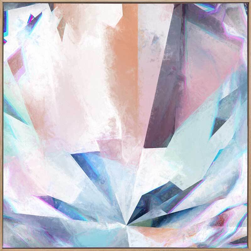 Crystal Lattice Canvas Art Print - Modern Geometric Wall Decor for Living Room, Bedroom & Office - Perfect for Home & Office Decor