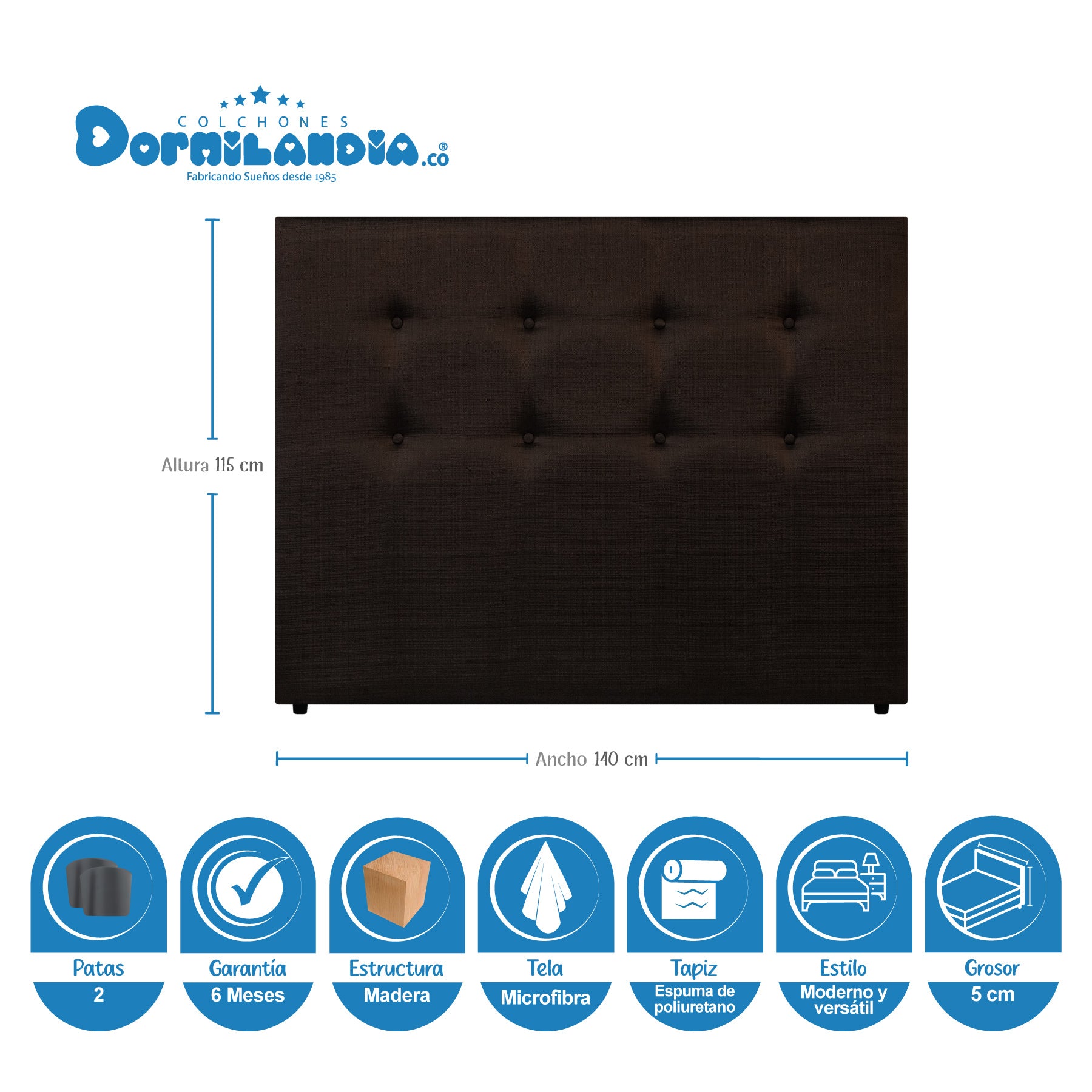 Split Bed Base and Dublin Coffee Headboard Combo 140x190cm with Legs - Perfect for Modern Bedrooms and Guest Rooms