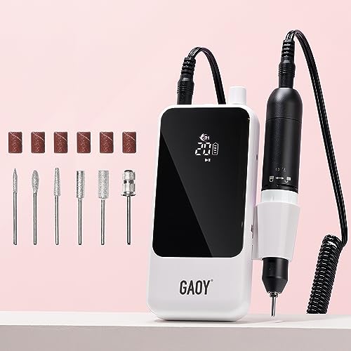 Professional Cordless Nail Drill Kit - Electric Nail File with 6 Drill Bits for Acrylic & Gel Nails - Perfect for Home Manicures & Salon Nail Art