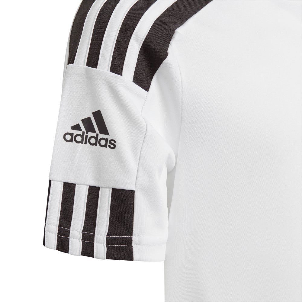 Adidas Youth Squadra 21 Soccer Jersey - White - Breathable Performance Shirt for Kids & Teens - Perfect for Training, Matches & Team Sports