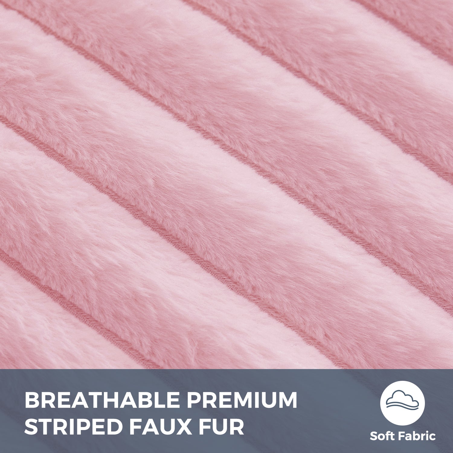MAXYOYO Giant Bean Bag Chair Bed - Striped Faux Fur Convertible Beanbag in Pink | Oversized Lounger for Living Room, Bedroom & Game Room | Perfect for Relaxing, Reading & Movie Nights