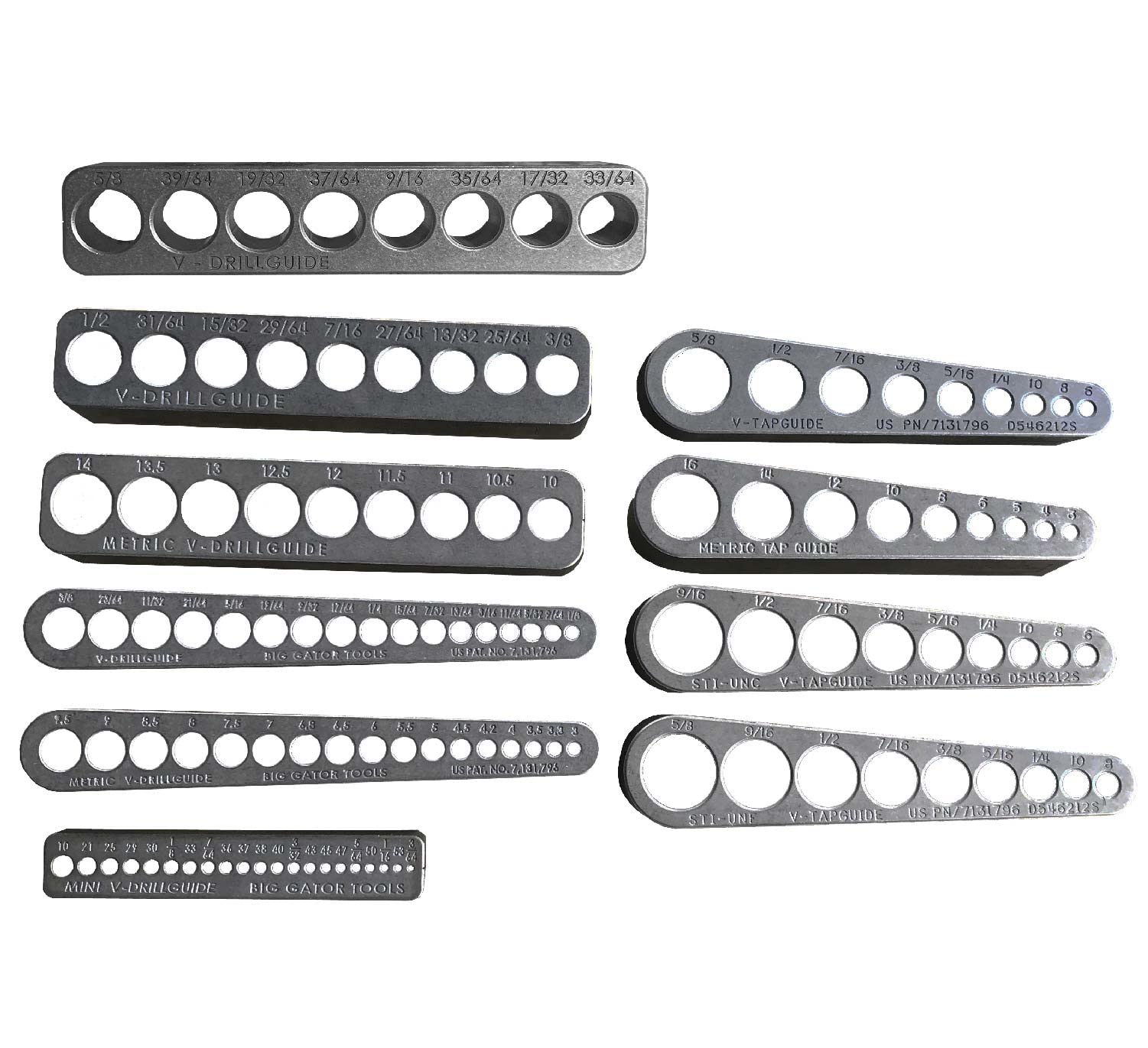 Big Gator Tools 10-Piece V-Drill Guide & V-Tap Guide Set - Ultimate Precision Drilling Kit for Metalworking, Woodworking, and DIY Projects