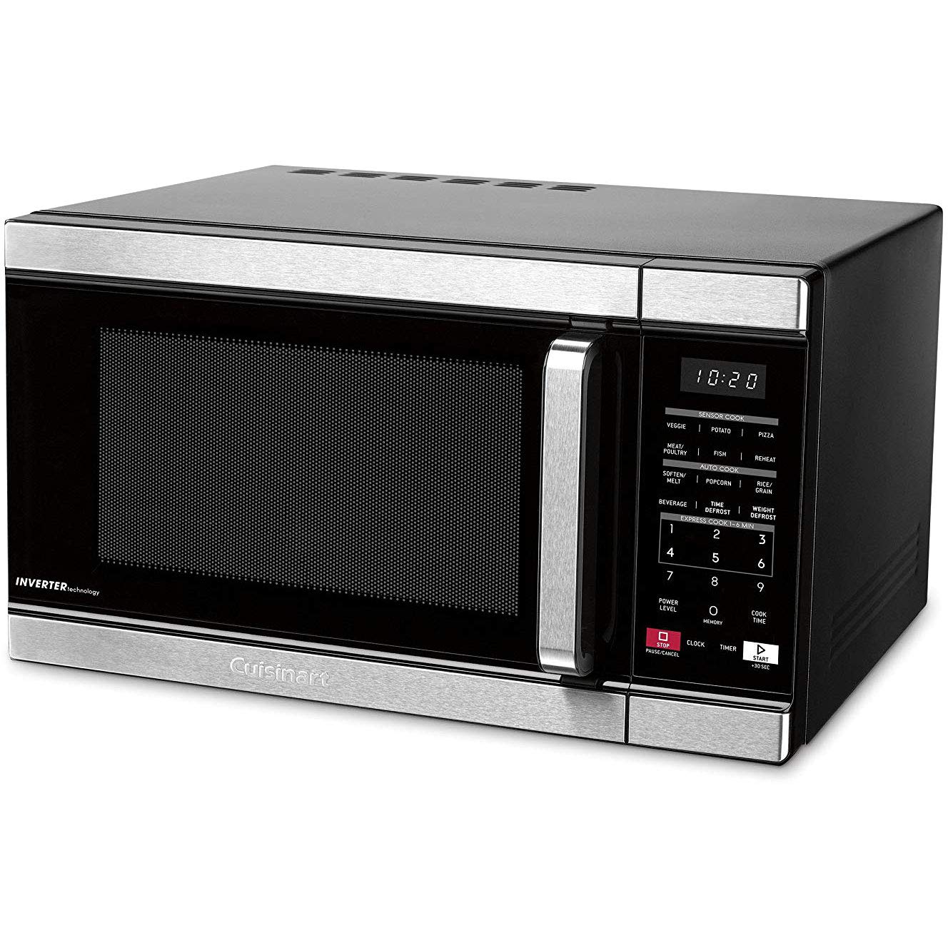 Cuisinart CMW-110 Stainless Steel Microwave Oven - 1.1 Cu Ft, 1000W, Silver | Compact Countertop Microwave for Small Kitchens, Dorms & Offices | Fast Heating & Defrosting
