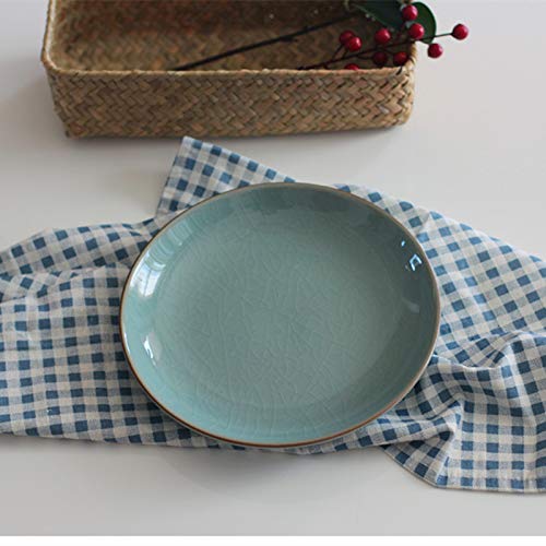 4-Piece Celadon Dinner Plate Set - 7.5 Inch Microwave & Dishwasher Safe Salad Plates (Grey) - Perfect for Home Dining, Restaurants & Party Serving
