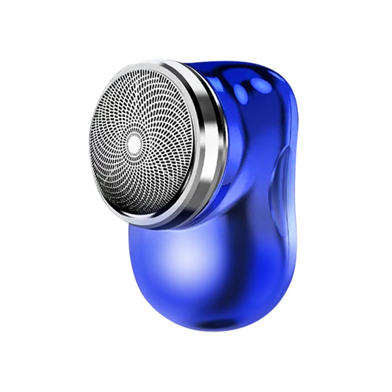USB Electric Shaver for Men - Mini Portable Wet & Dry Shaver with Rechargeable Battery - Perfect for Travel, Office & Home Use - Blue Men's Grooming Kit